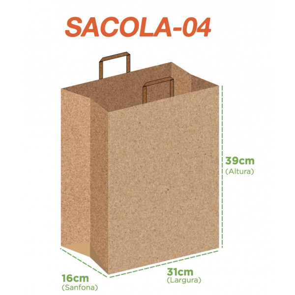 Sacola Kraft Multi Uso - #04 - 50 unidades