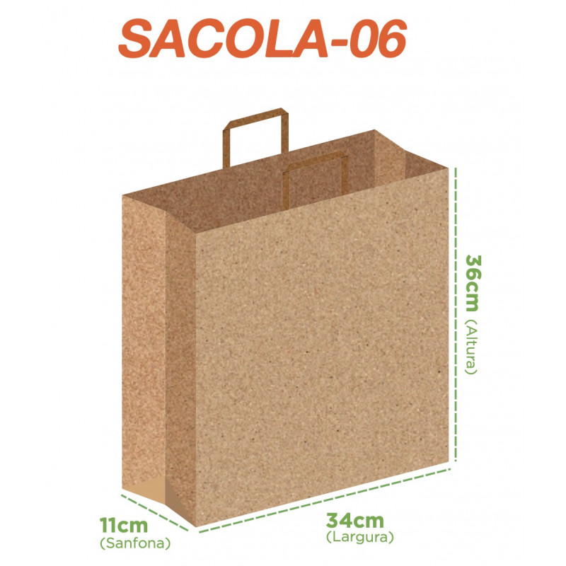 Sacola Kraft Multi Uso - #06 - 50 unidades